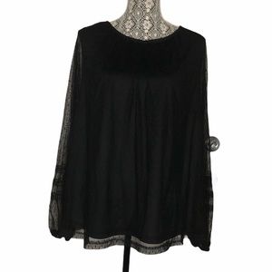 NWT Ava & Viv Sheer Sleeve Blouse
